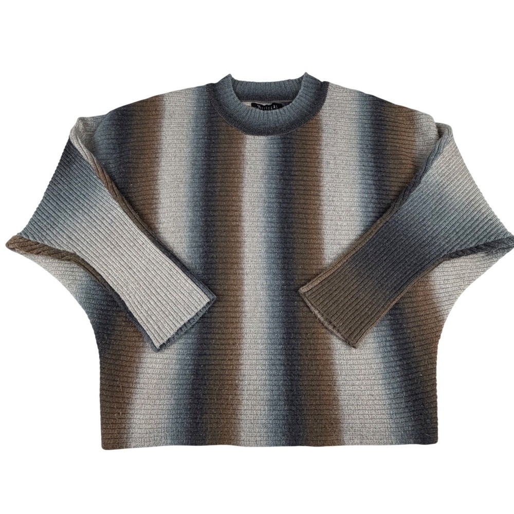SISTERS Ombre‎ Striped Wool Blend Sweater Mock Neck Dolman Sleeve Women S/M
